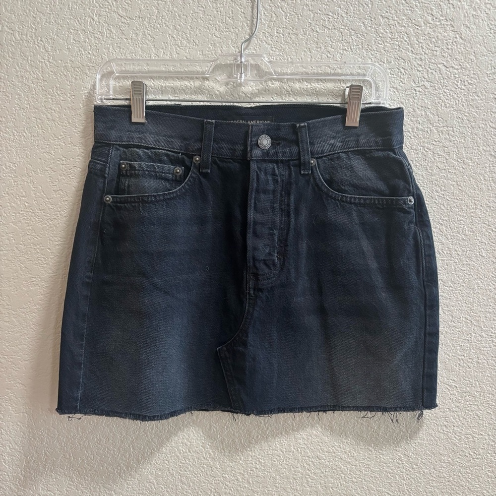 Modern American Classic Black Denim Skirt